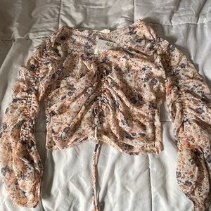 Sheer cinch crop top